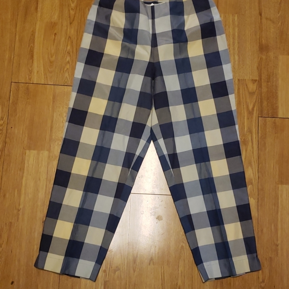 David Brooks silk linen blend cropped pant sz 8
